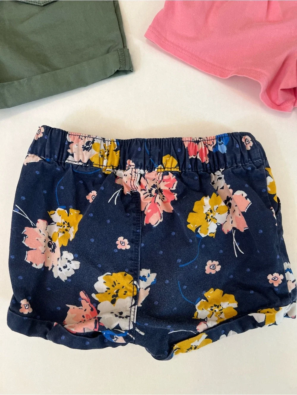Old Navy, Carter’s Girls Shorts Bundle - Olive Green, Pink & Navy Floral | 2T